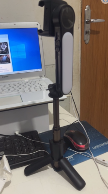Selfie Stick With LED Light Tripod Telescopic Rod Handheld Gimbal Stabilizer photo review
